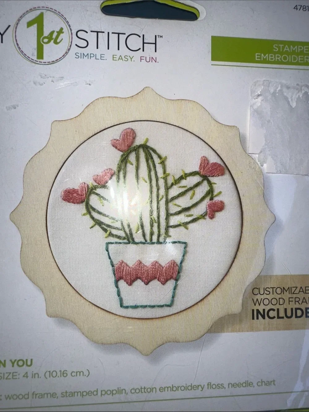 PB MY 1st STITCH Simple easy fun Stuck on You wood frame embroidery craft kit
